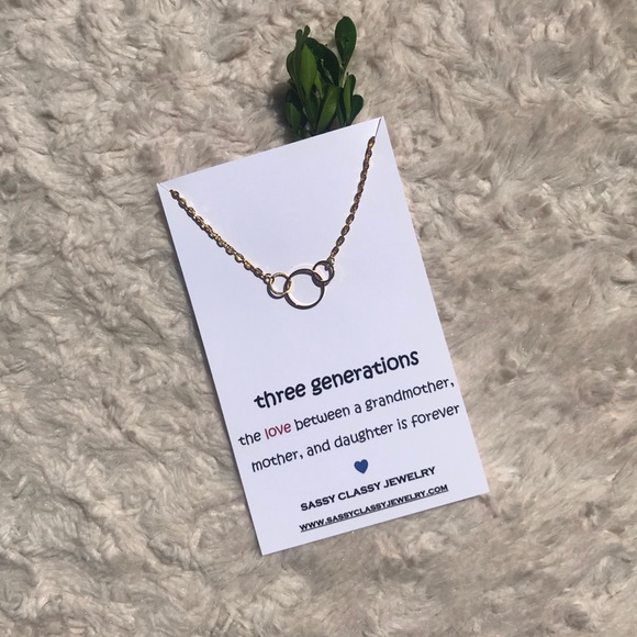 3 Three Generations Circle Necklace Mom Grandma - Picture 5 of 7